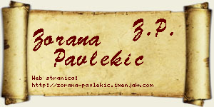 Zorana Pavlekić vizit kartica